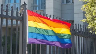 BMZ zeigt Zeichen der Vielfalt: Flagge am Zaun als sichtbares Bekenntnis