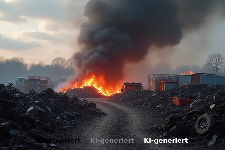 Schrottplatzbrand in Ilsfeld: Polizei beziffert Schaden und klärt Ursache